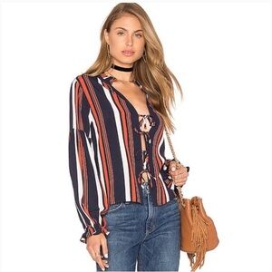 Revolve Tularosa Nala 70’s striped blouse size small